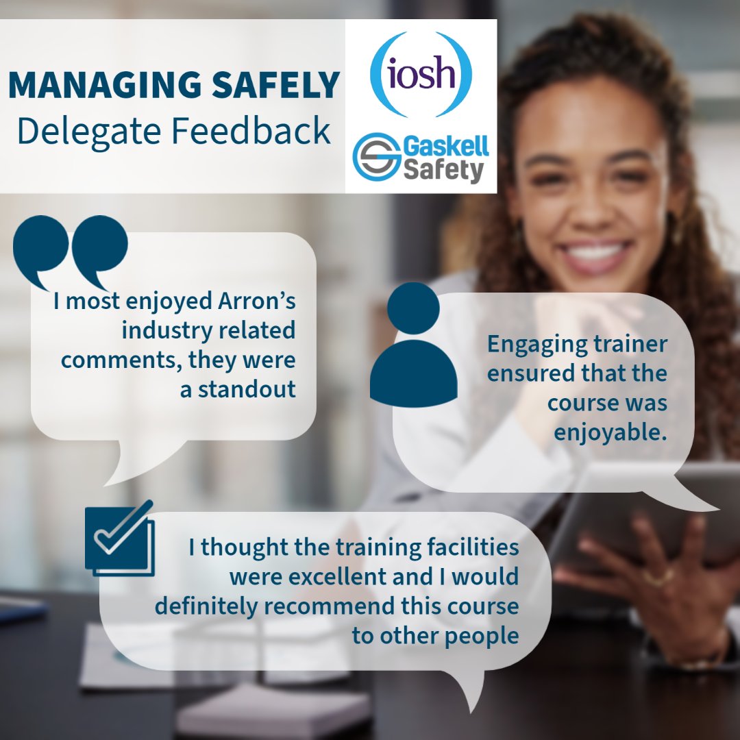 📢#FeedbackFriday!!🥳

✅ Content, trainer or facilities, we deliver outstanding courses you will enjoy every aspect of.

 Book our next #ManagingSafely course on:
📆4th-6th September

Contact us:
📞01283 777074
✉️info@gaskellsafety.co.uk
🌐gaskellsafetytraining.co.uk/product/iosh-m…