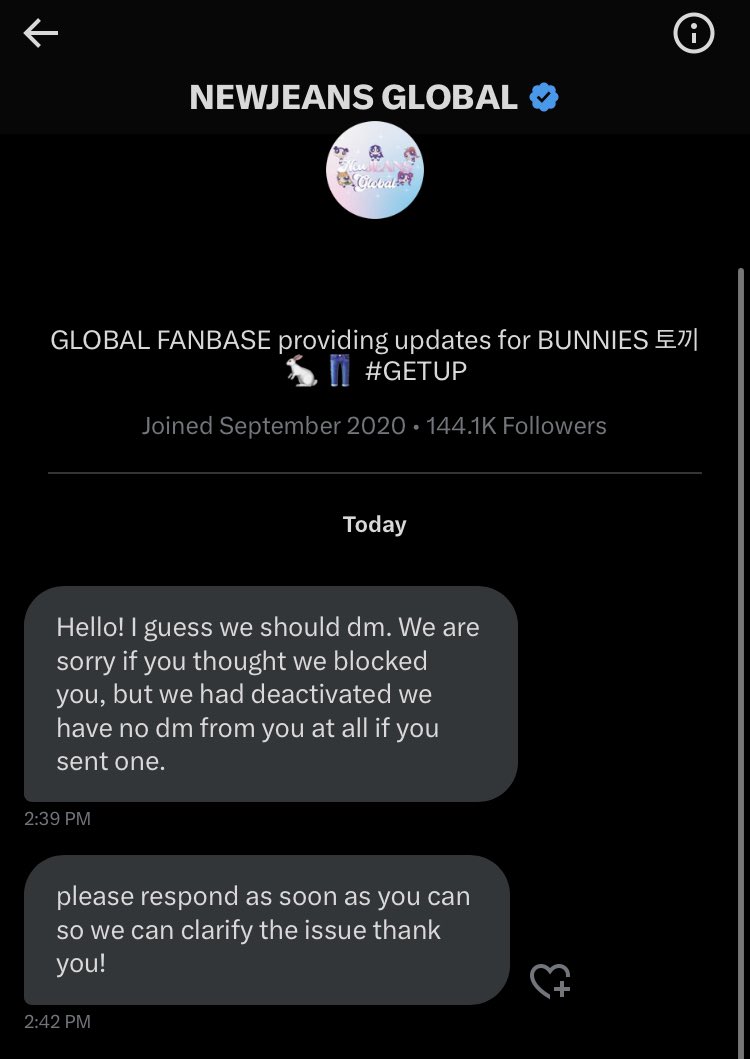 LISANATIONS_'s tweet photo. “if you thought we blocked you” what is this narrative again? You indirectly accused us of sending you de@th thre@ts which you can’t even show just like the hacking notifications that should be in your email. Get your facts straight and reply on the quoted thread if you want to talk. @NEWJEANSGLOBAL