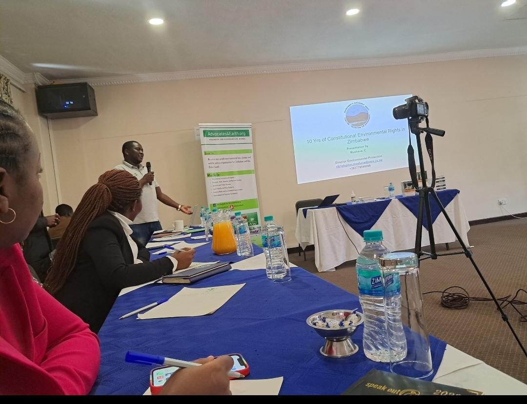 LeninChisaira's tweet photo. Today @Advocates4Earth is hosting a Symposium and book launch to commemorate 10 years of Environmental Constitutionalism in Zimbabwe | #AGreenDecade https://t.co/xcYoVbTrjW