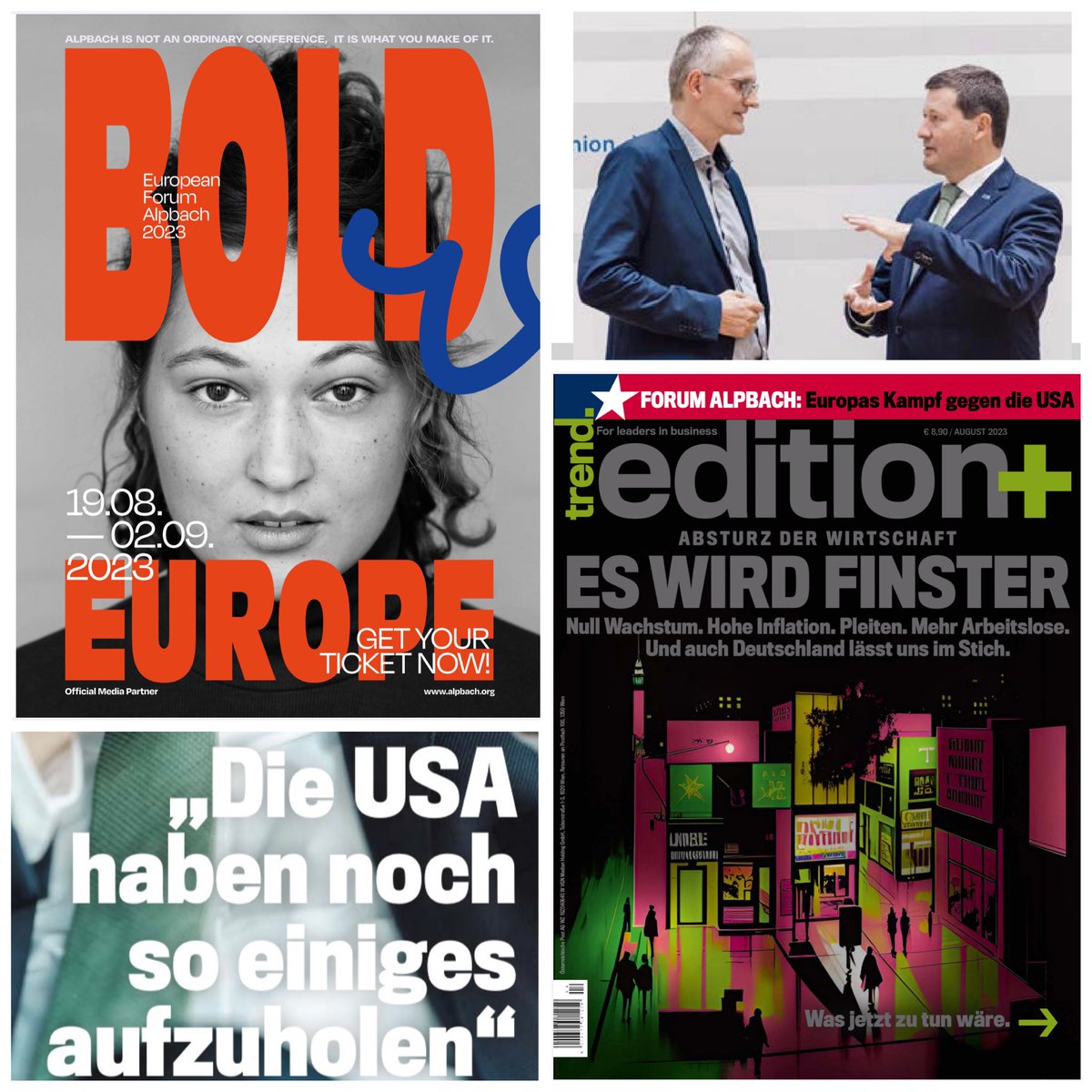Am 19. August beginnt das <a href="/forumalpbach/">EuropeanForumAlpbach</a>🇪🇺🇦🇹 unter Leitung von Andreas Treichl mit dem Motto „Bold Europe“ - „Selbstbewusstes Europa“. Für den aktuellen @at_trend sprach ich dazu mit <a href="/BernhardEcker/">Bernhard Ecker</a> über den von den 27 EU-Mitgliedstaaten gemeinsam beschlossenen #EUGreenDeal🌱, die