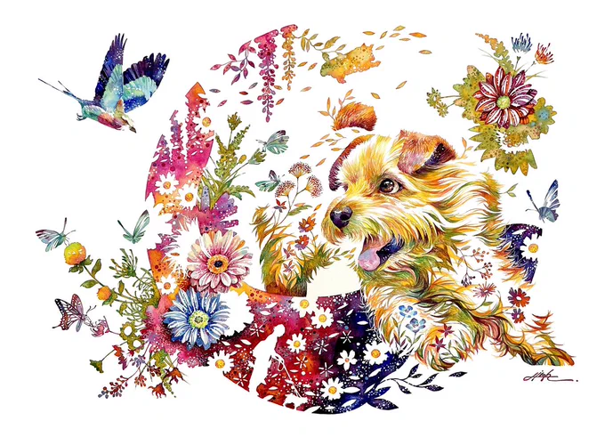 水彩マジック   #現代アート #受注制作 #犬