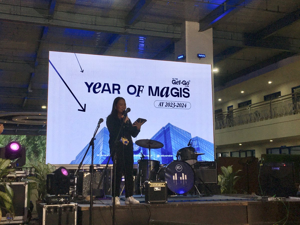 addusamahan's tweet photo. NH | SAMAHAN President Chyna Legaspina introduces the events and activities of our Year of Magis to the Ateneo Community.

Ateneans, brace yourselves for a year ahead that will be truly Magis-filled! 🌠

#MagisGala2023
#AtTheGetGo↗️ https://t.co/AwhOtJuMBd
