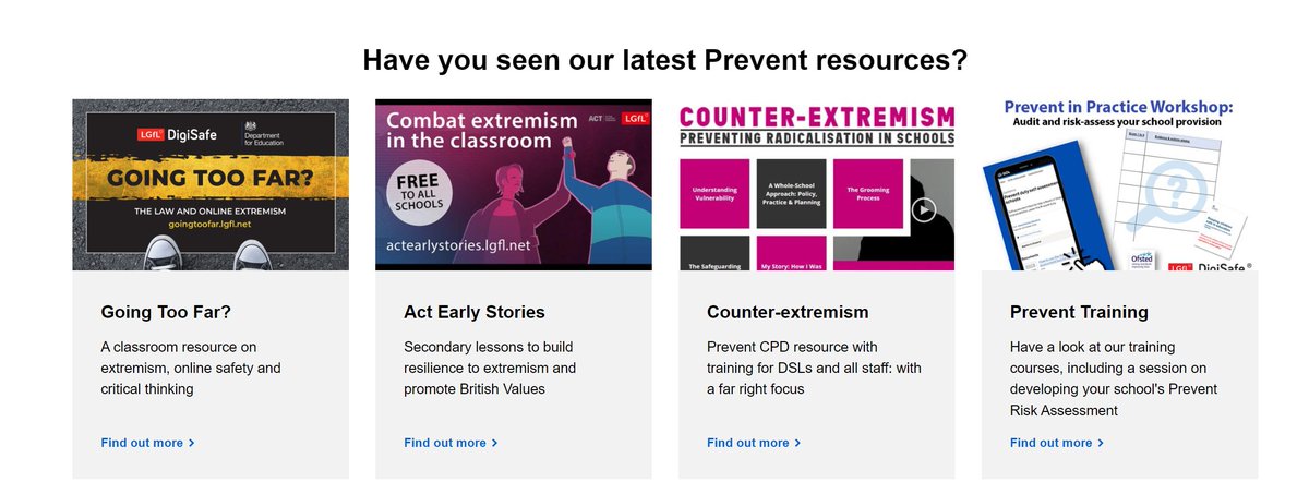 How do you protect pupils from #radicalisation? What resources do you use to explore #extremism and to develop pupils' critical thinking? All of these are free: 🌟prevent.lgfl.net 🌟goingtoofar.lgfl.net 🌟actearlystories.lgfl.net