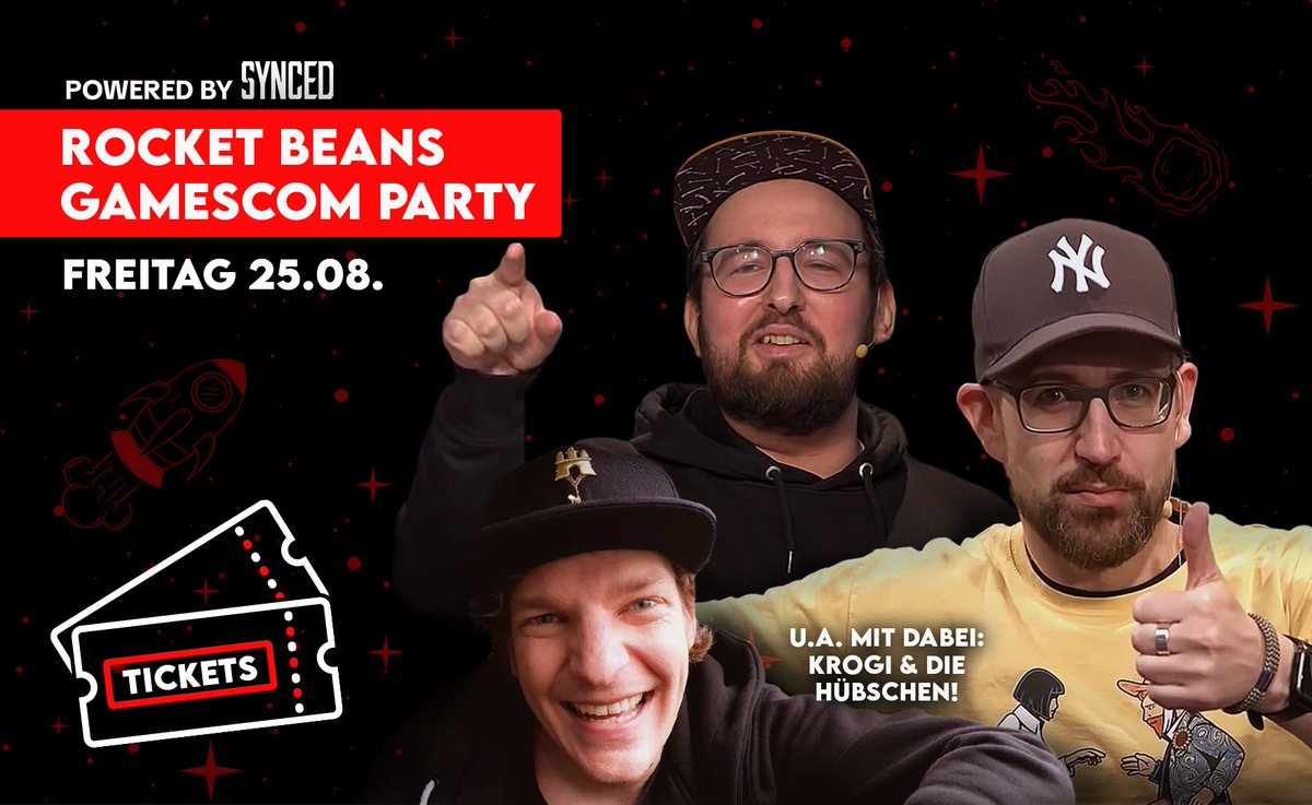 WERBUNG | Tickets für die legendäre Rocket Beans #Gamescom-Party powered by <a href="/SyncedDE/">SYNCED_DE</a> gibt's heute ab 18 Uhr auf ▸ rbtv.to/gc-party23!