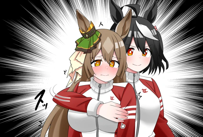 キタちゃんに抱き寄せられて奥ゆかしい表情をしてしまうダイヤちゃん #ウマ娘