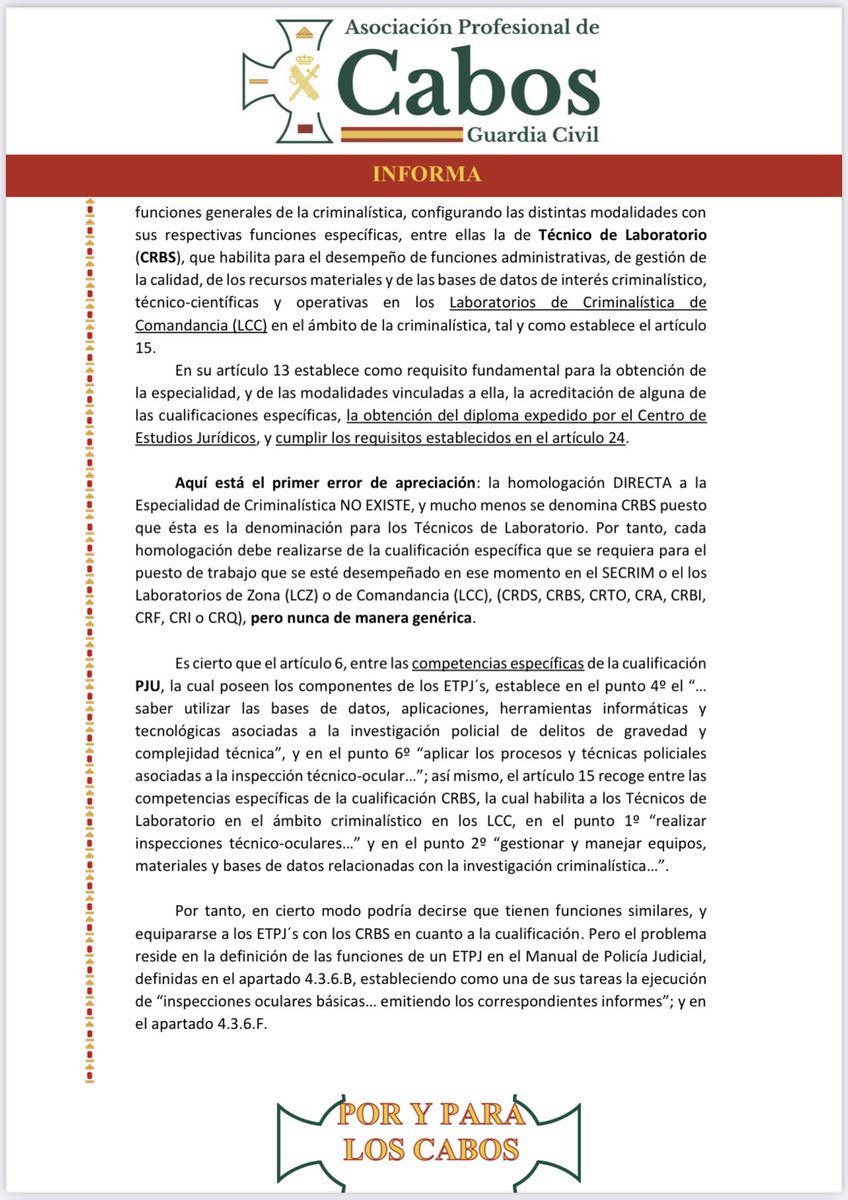 apcabos's tweet photo. 🚨🚨Importante🚨🚨 aclaraciones desde @apcabos relativas al reconocimiento de las cualificaciones de las especialidades de #policiajudial y #criminalistica de la @guardiacivil
#PoryParaLosCabos 👇👇 https://t.co/A2xNNlujIl