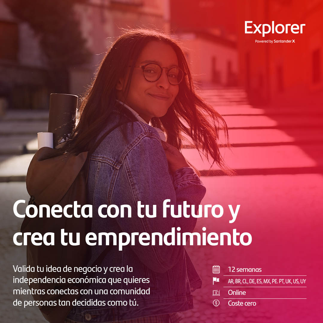 unisevilla's tweet photo. 👍🗺️¿Quieres conectar con tu futuro?
🚀¿Piensas en el #emprendimiento como forma de independencia económica?
💻 Apúntate ya al programa #ExplorerByX en https://t.co/kDGcPuTfVb
🗓 Solicitud: hasta el 1 de septiembre
@ExplorerByX @SantanderX https://t.co/kVDG5333iK