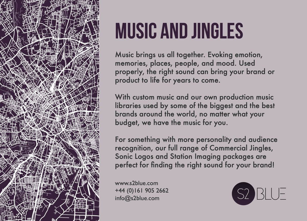 S2blue's tweet image. Music and jingles are our passion at S2Blue - we've recorded at Abbey Road, had the BBC Philharmonic Orchestra record our jingles, we've created custom music used behind advertising for national and international brands. 

#manchester #ProductionHouse #ProductionMusic #jingles
