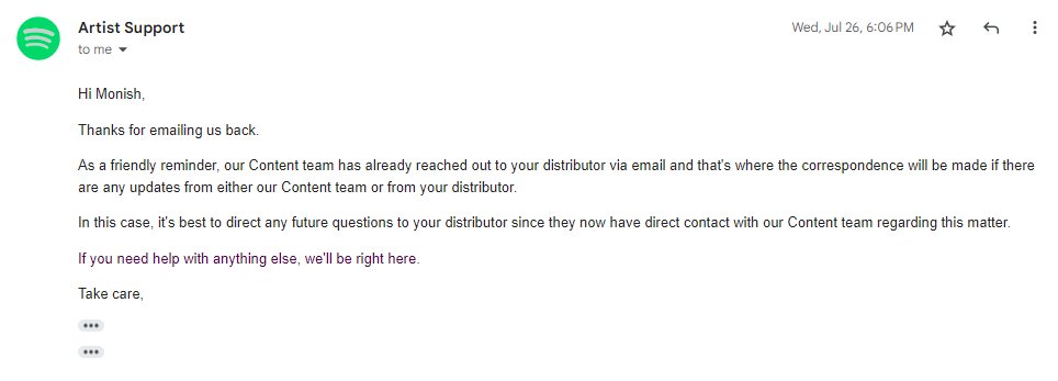 msstudiosoffl's tweet photo. @spotifyartists @Spotify @Dittomusic 
@sonymusicindia
Received an email from @sonymusic @sonymusicindia stating that our song #vaathiswag is blocked on my distributor #ditto due to content infringement. They've also withheld revenue. Tried resolving for a month, but  unresponsive https://t.co/mDPU6vANRQ