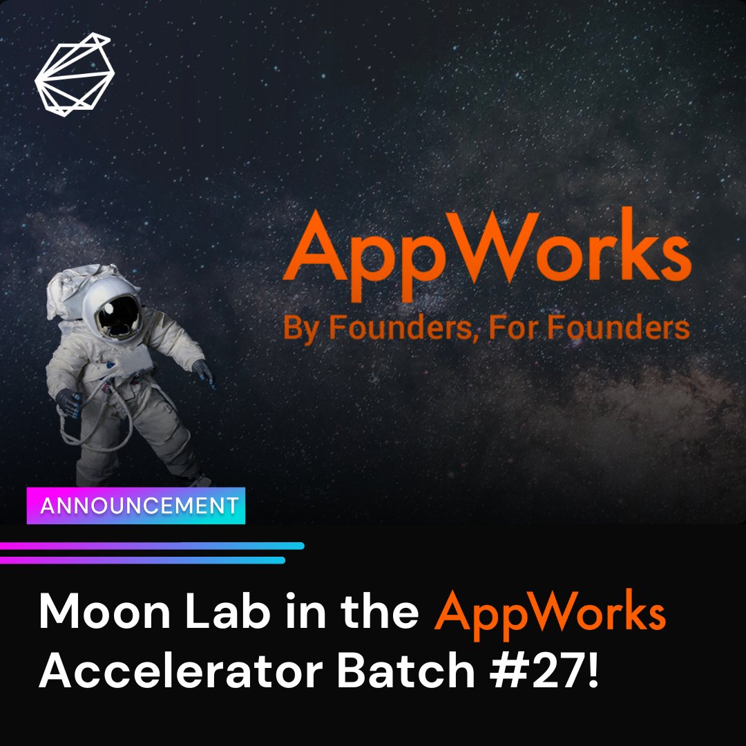 themoonlab_co's tweet photo. Big news!🚀 Moon Lab is thrilled to announce that we’ve been accepted into Batch 27 of the AppWorks accelerator program! 🎉 This incredible opportunity will provide us with the resources, mentorship, and connections needed to take our innovative projects #tothemoon! https://t.co/gTstG14J0J