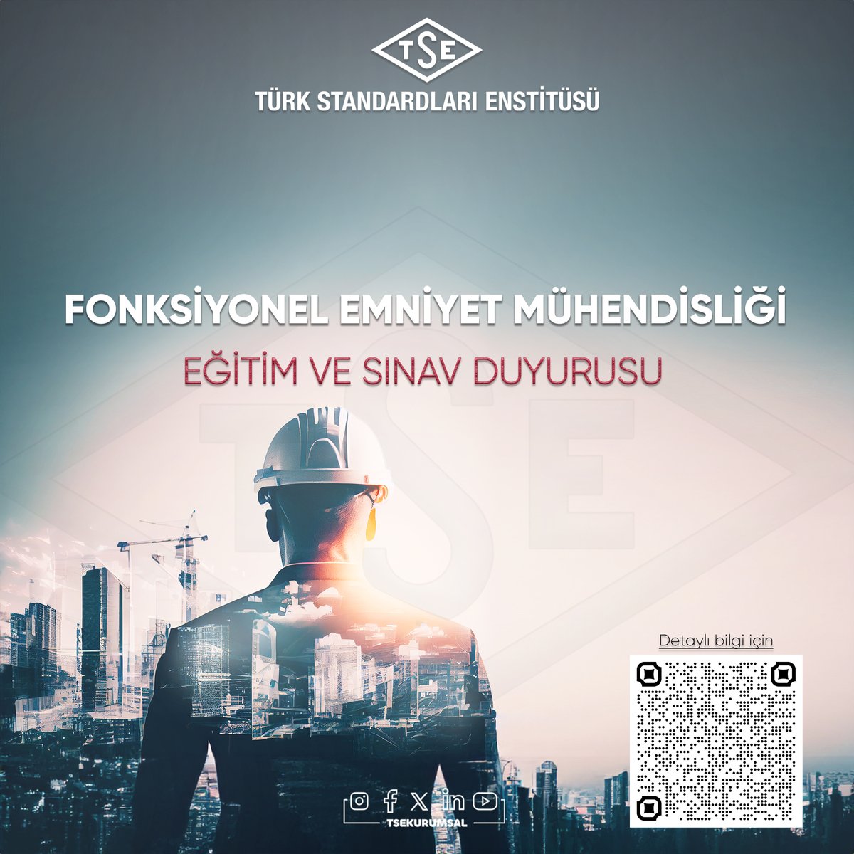 📣 Fonksiyonel Emniyet Mühendisliği Eğitim ve Sınavı düzenliyoruz.

🗓️ Eğitim Tarihi: 25 - 28 Eylül 2023
🗓️ Sınav Tarihi: 29 Eylül 2023

Başvuru ve detaylı bilgi için 👇
tse.org.tr/duyuru/fonksiy…