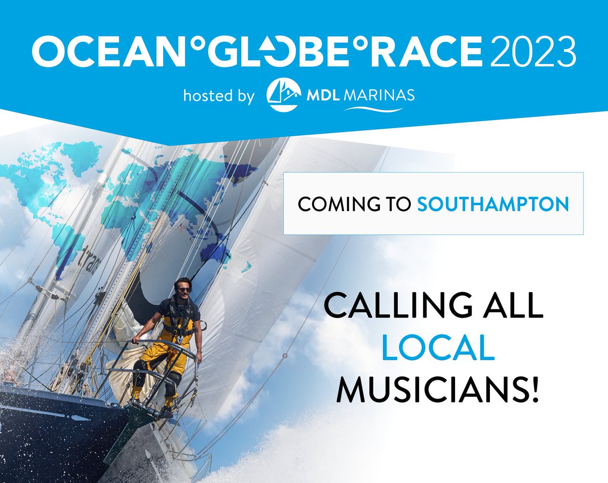 Visit Southampton (@visitsoton) on Twitter photo MDL is hosting the @Oceangloberace at Ocean Village Marina from 29th August to 10th September and is looking for local soloists/duos who’d like to raise their profile to play at the Race Village. 🎵 If you’re interested in performing email OGR@mdlmarinas.co.uk for more details MDL is hosting the @Oceangloberace at Ocean Village Marina from 29th August to 10th September and is looking for local soloists/duos who’d like to raise their profile to play at the Race Village. 🎵 If you’re interested in performing email OGR@mdlmarinas.co.uk for more details