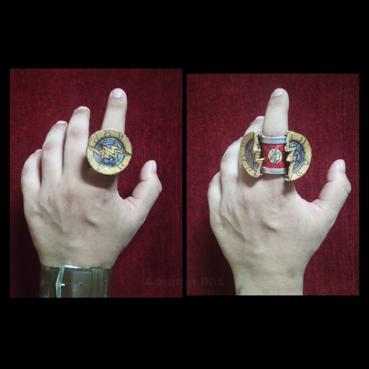 djit92081220's tweet photo. The Flash Ring DIY
#theflash
#theflashmovie
#flashring
.
.
.
.
.
.
Material :
Cardboard/ Mountboard
Color (red, gold, silver )
Glue
Super glue
Etc.
Tutorial Video:....
.
.
.
.
.
.
#theflashring #ring #flash #flashpoint #ezramiller #diy #India #diycrafts #craft #crafts #crafting https://t.co/3eg8uZC5ik