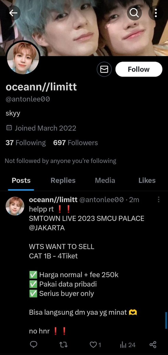 peachzbutter's tweet photo. ⚠️‼️JANGAN ADA YG BELI TIKET SMCU PLACE DI @antonlee00 DIA INI SCAMMER YG SERING GW BUAT THREAD‼️⚠️ https://t.co/PS50mhBJlK