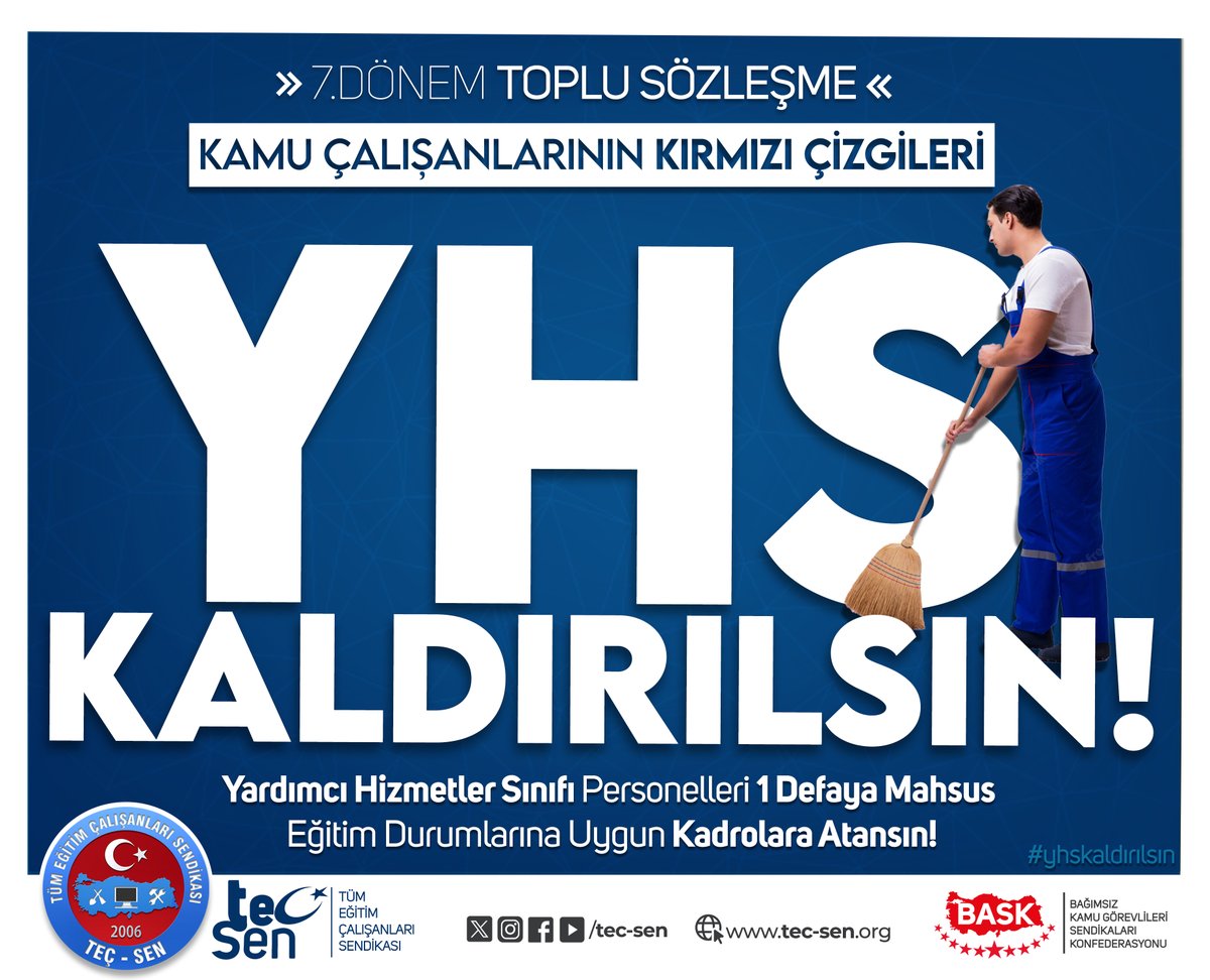 tecsen's tweet photo. 👉Beklenen Müjde Gelmeli ve Yardımcı Hizmetler Sınıfı Devlet Memurluğu Kapsamından Çıkarılmalıdır.
👉 Bu Kadroda Görev Yapanlar 1 Defaya Mahsus Eğitim Durumlarına Uygun Bir Üst Sınıfa Geçirilmelidir.

#YHSMasadaSatılmasın
#YHSyeÇözüm
#YHSyeAdalet
#yhskaldırılsın https://t.co/8P8etmR0Nt