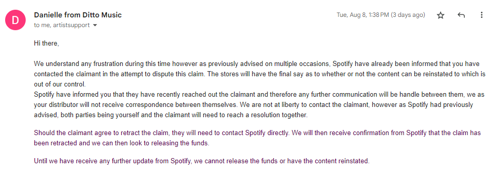 msstudiosoffl's tweet photo. @spotifyartists @Spotify @Dittomusic
@sonymusicindia
Received an email from @sonymusic @sonymusicindia stating that our song #vaathiswag is blocked on my distributor #ditto due to content infringement

Follow Up Screenshots https://t.co/KUjHdbDpsb