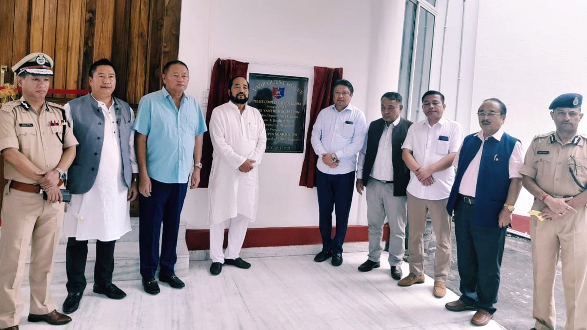Hillsnaga's tweet photo. Deputy Chief Minister Y Patton inaugurated the VVIP Guest House in Chumoukedima on Friday. DGP Nagaland Rupin Sharma and other dignitaries were present at the event. https://t.co/IUJdm2qCbC