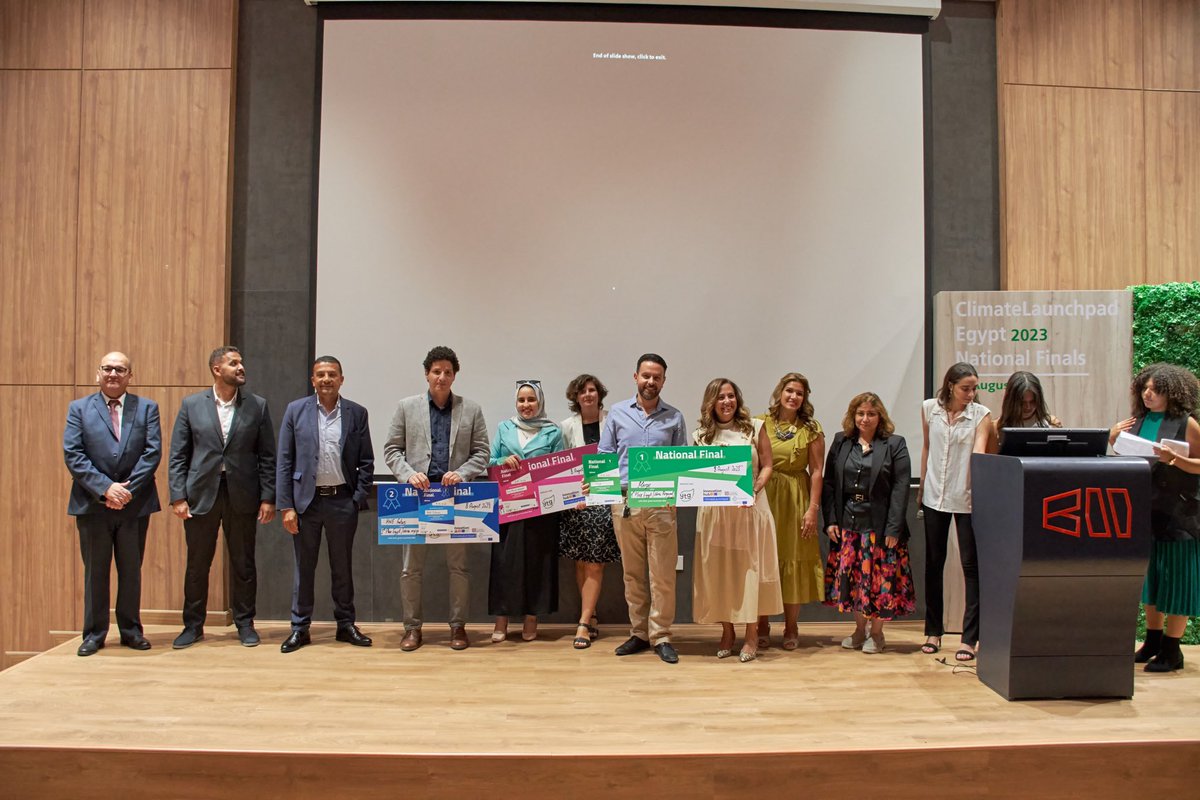 It was a captivating evening serving as a judge for the ClimateLaunchpad  2023 National competition in Egypt hosted by The Knowledge Hub Universities & organized by youthinkgreen Egypt. Kudos to all finalists & shout-out to top 3 winners Merge, HNE Futures, Menna Remah Couture!