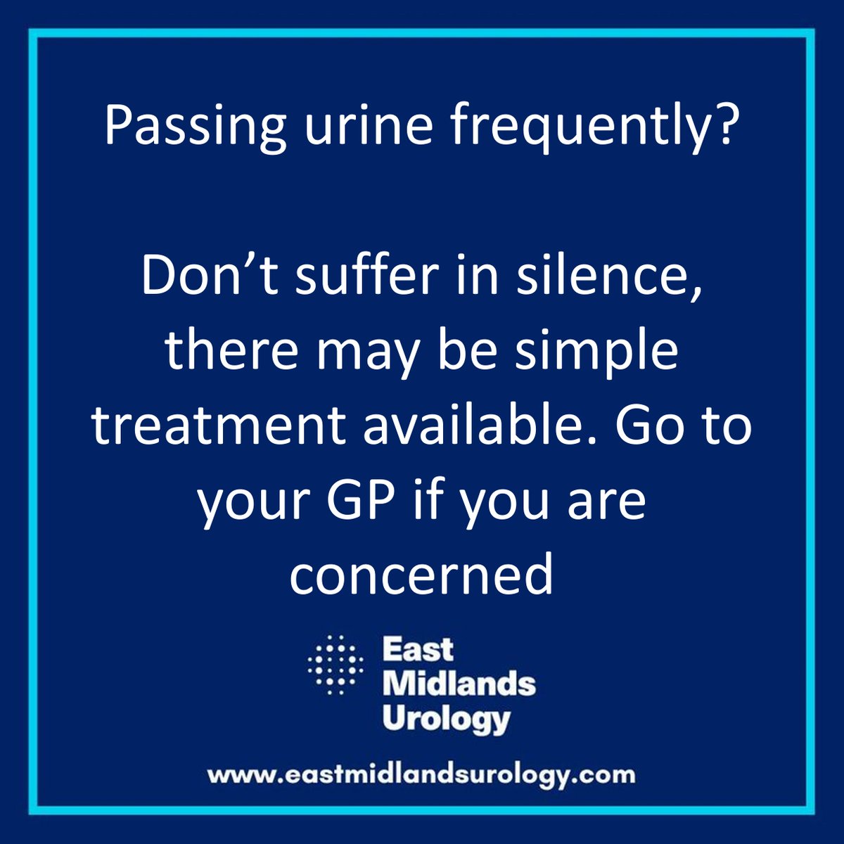 If you are passing urine frequently, have pain when passing urine and pain when ejaculating, it could be prostatitis. Don't suffer in silence, see your GP. Find out more here eastmidlandsurology.com/services/prost… #prostatitis #prostateproblems