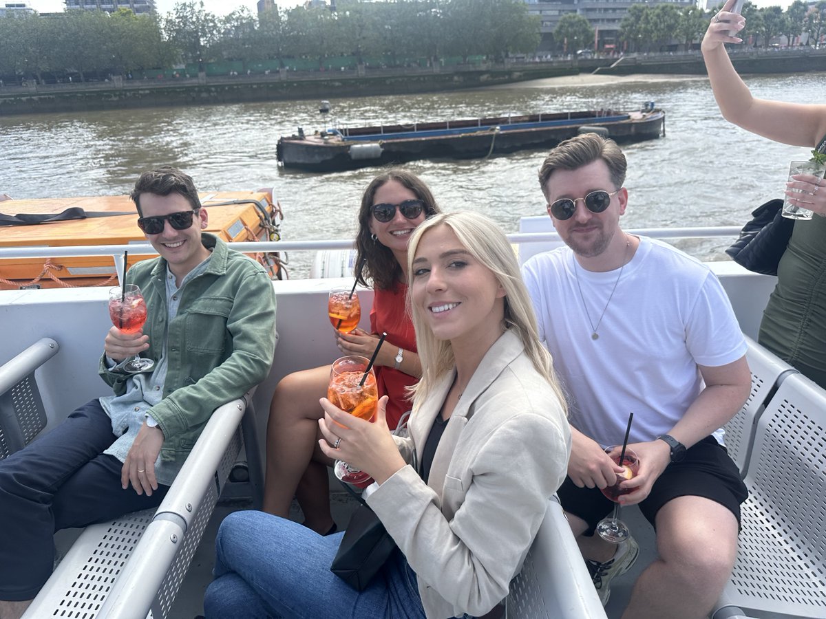 drpgroup's tweet image. It was great weather for our London team ☀️ who enjoyed a boat cruise on the Thames as part of our reward and recognition scheme! Check out some snaps from the day below ⬇️

#DRPGLondon #CreativeComms