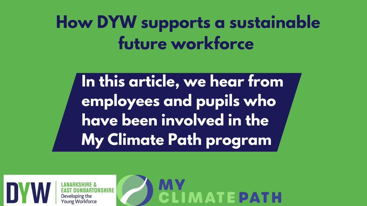 My Climate Path aims to educate young people on sustainability & jobs required in the future through 2 main programmes:

For info on Climate Hero and My Fashion Path contact info@dywled.org

Read our latest blog post: ow.ly/4IIN50Pg2YV

#MYClimatePath #ConnectingEmployers
