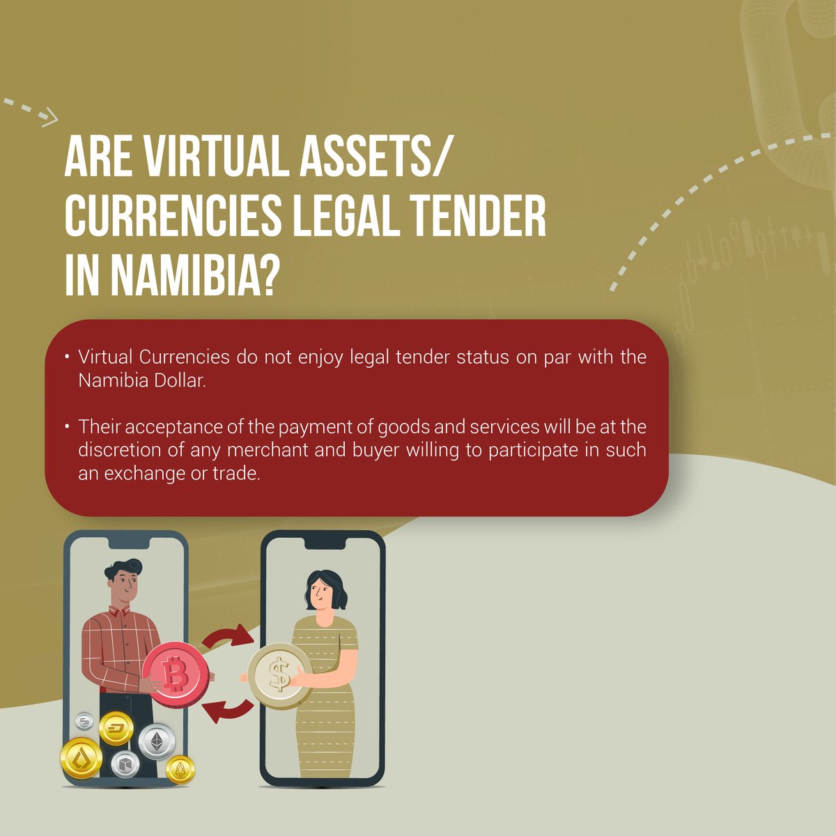 BankofNamibia's tweet photo. What does the Virtual Assets Act entail?
Namibia determined #virtual_assets as a growing threat avenue for generating and laundering proceeds of crime, with the banking sector and members of the public, being the major target. In this regard, the Act attempts to reduce https://t.co/lPPp0Co4vY