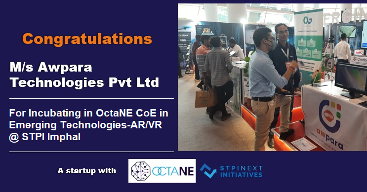 ImphalStpi's tweet photo. #STPIBeyondMetro : Onboarding &amp; Incubating M/s Awpara Technologies Pvt Ltd, the first selected #Startup unit of #STPIOctaNE CoE in #EmergingTech -#AR/#VR at STPI Imphal is indeed a milestone.
@GoI_MeitY @arvindtw @DeveshTyagii @Vandana030870 @stpiindia @STPI_OctaNE @stpinext https://t.co/LFys6Vzin2