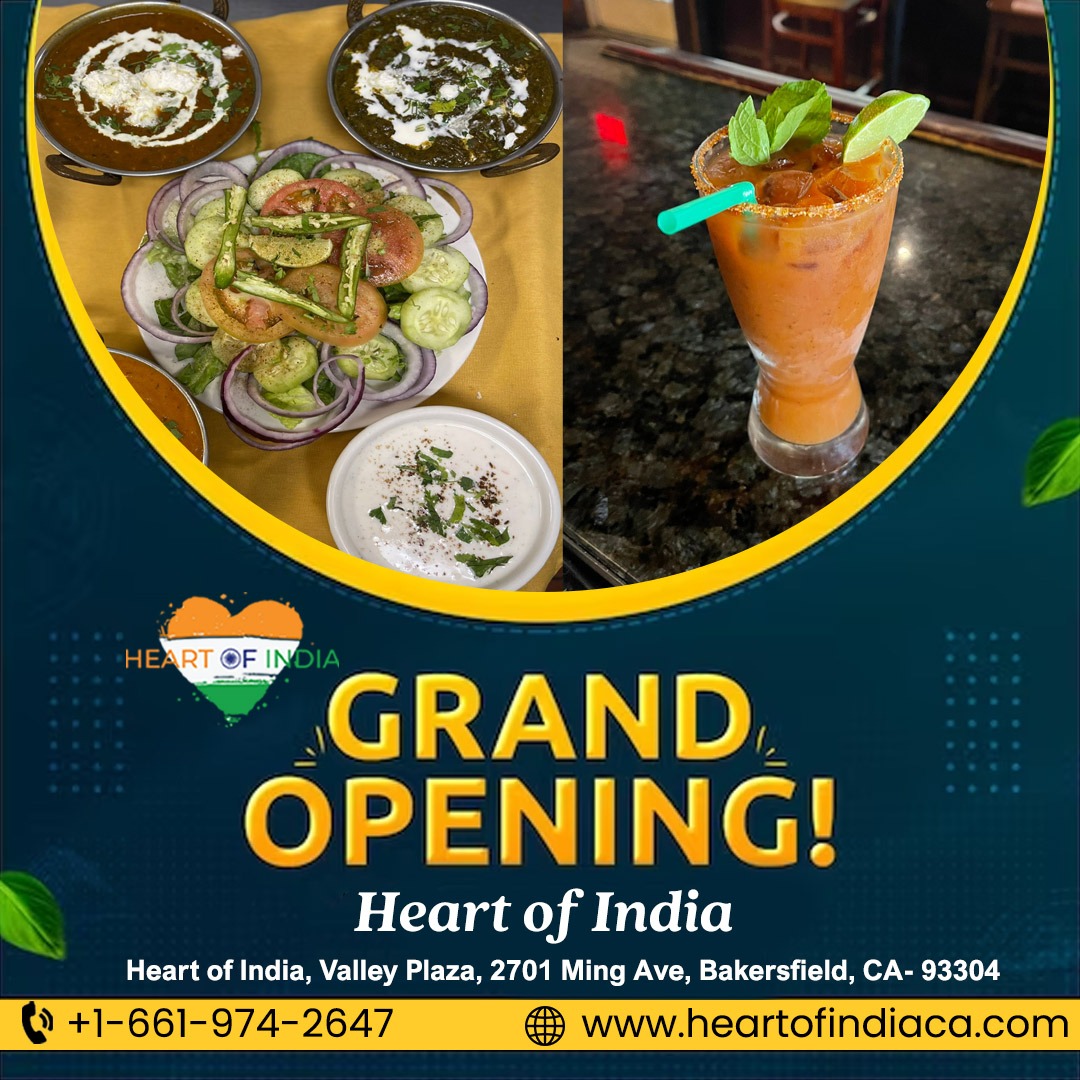 Heartofindiaca's tweet photo. Heart of India is an authentic Indian Restaurant &amp; BAR located at one of the poshest locations of Bakersfield in California.
For More Info - https://t.co/t1WgqvhSFK
Call us @ +1-661-836-0100/ 661-885-8210
Indian taste, Punjabi Taste
 #openingsoon #grandopening https://t.co/QxMsZZGO5S