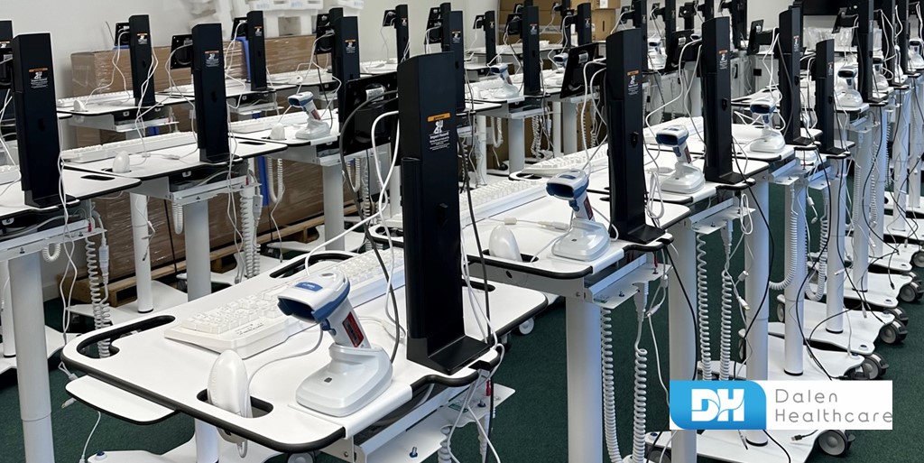 DalenHealthcare's tweet photo. #FactoryFriday

We're in the process of assembling our All In One PC Carts 😁

How cool do they look? 

#MedicalCart #NHS https://t.co/EIrBpjAiha