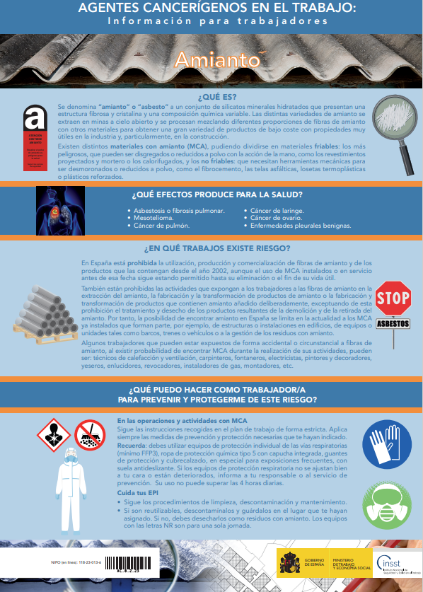 Prolaboral_es's tweet photo. 🚩 #Infografía | Agentes cancerígenos en el trabajo

⚠️ Conoce qué es el amianto, en qué trabajos existe riesgo y qué debemos hacer para protegernos en el entorno laboral

ℹ️ Puedes consultar toda la información en @INSST_MITES_GOB  ➡️ https://t.co/Naq7TABl2R

#TrabajoSeguro #PRL https://t.co/H9DqQ7dMxm