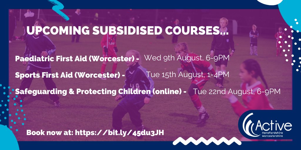hvoss (@hvoss_hereford) on Twitter photo Need to update your first aid or safeguarding qualifications?
<a href="/ActiveHW/">Active Herefordshire & Worcestershire</a> is offering a range of subsidised courses & training opportunities for individuals and organisations in #Herefordshire & #Worcestershire
👉 Check them out and get big savings now:
bit.ly/3QmWfFQ Need to update your first aid or safeguarding qualifications?
<a href="/ActiveHW/">Active Herefordshire & Worcestershire</a> is offering a range of subsidised courses & training opportunities for individuals and organisations in #Herefordshire & #Worcestershire
👉 Check them out and get big savings now:
bit.ly/3QmWfFQ