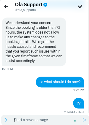 KCarunkumar's tweet photo. @ola_supports So if it is more than 72 hours and you can't return my paid amount then why are you asking me to pay the postpaid amount?

@Olacabs @bhash @ola_supports @FinMinIndia @ConsumerAffairs https://t.co/gaRP1ZQFgC