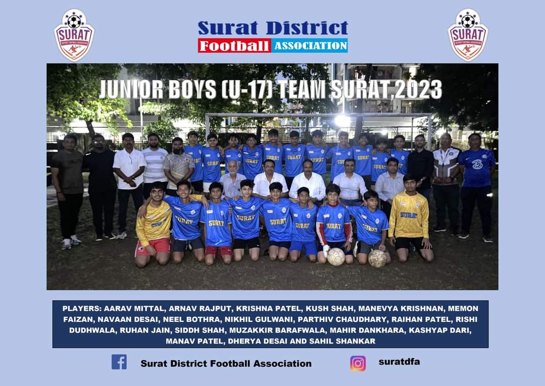 #footballnews
#blessedbe #surat #suratnews #suratfootball #under17team #SuratDistrict #suratdistrictfootballassociation #rajkot #gujaratstatefootballassociation #interdistrictfootballtournament #IDFT #JuniorBoys #KashyapDari