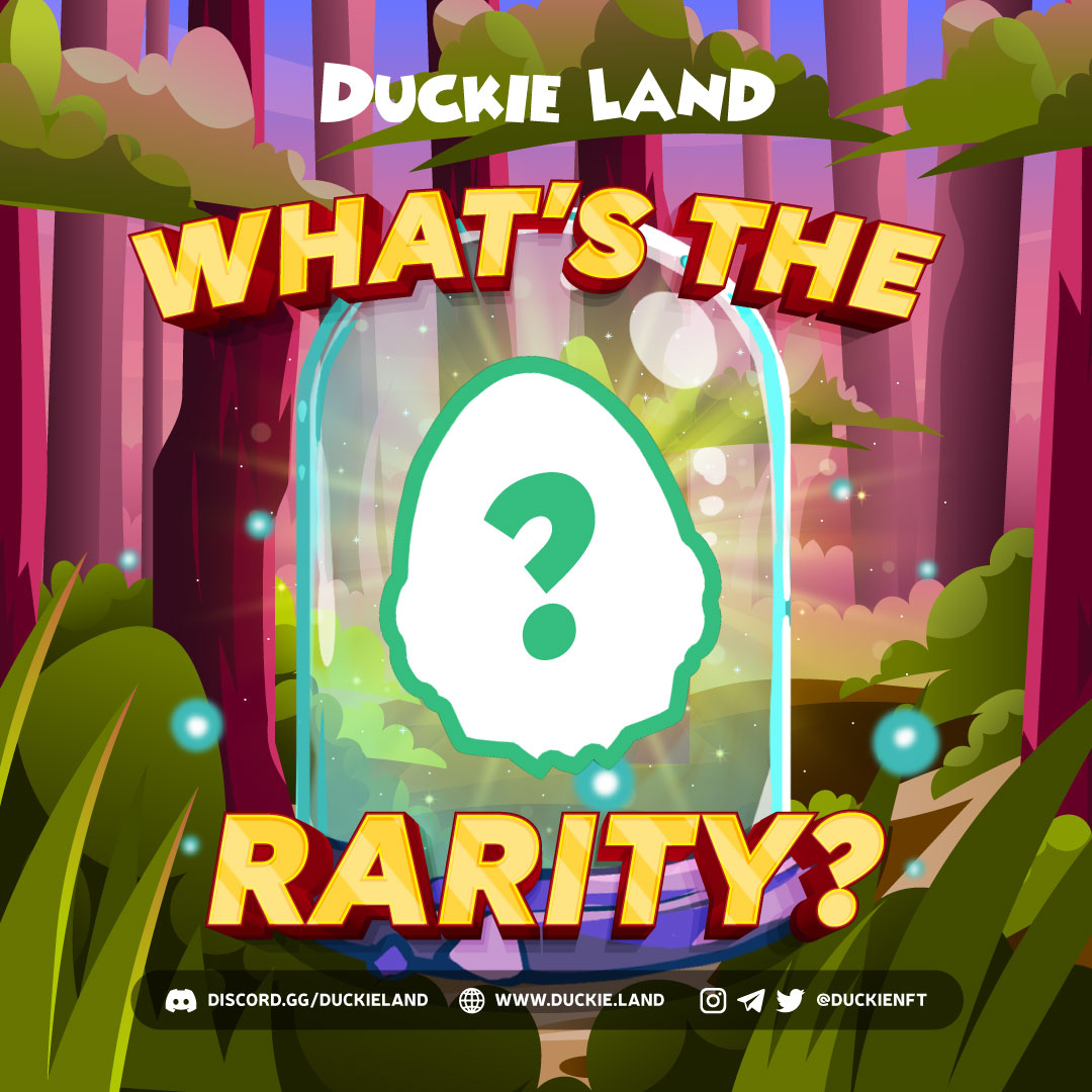 Duckiduckiess!! What's the RARITY of this egg ?? Come play #DuckieLand and earn your FREE 10x Spin in our Gacha 🦆🦆 duckie.land/download