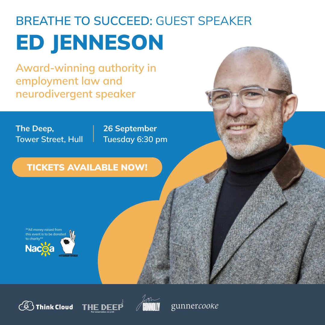 LeonMcquade's tweet photo. 📢 Join us for an extraordinary event! 🌬️✨

🗣️ Introducing our guest speaker, Ed Jenneson, an award-winning authority in employment law and a renowned neurodivergent speaker.

Book Now!

https://t.co/zycQDkxOAQ

#BreatheToSucceed #EmploymentLaw #Neurodiversity https://t.co/wc6SqOk4yF