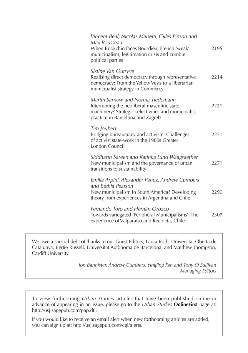 Urban Studies Journal tweet media