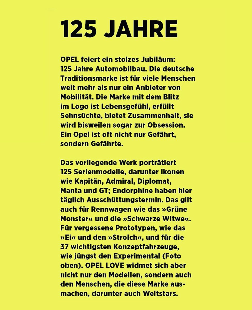 Der Text erklärt gut, was in #Opel #Love zu erwarten ist. Vorbestellbar hier: shop.delius-klasing.de/opel-love-p-20… #Marke #Markenliebe #Werbung