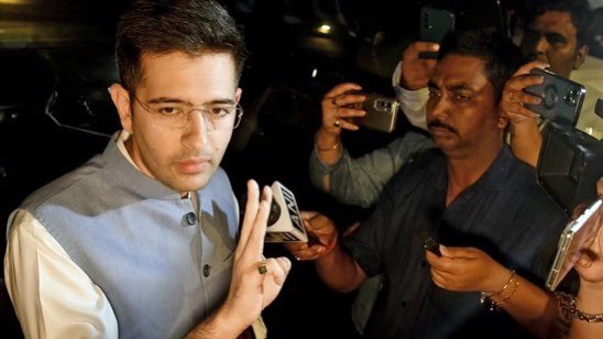 LawstreetJ's tweet photo. BREAKING: AAP’s Raghav Chadha suspended from Rajya Sabha over forgery allegations, announces Rajya Sabha Chairman Jagdeep Dhankar.
#RaghavChadhaSuspension #RajyaSabhaSuspension #ForgeryAllegations #AAPPolitician #JagdeepDhankar #PoliticalControversy #india #LawstreetJ @AAPDelhi https://t.co/NO19sqMXYz