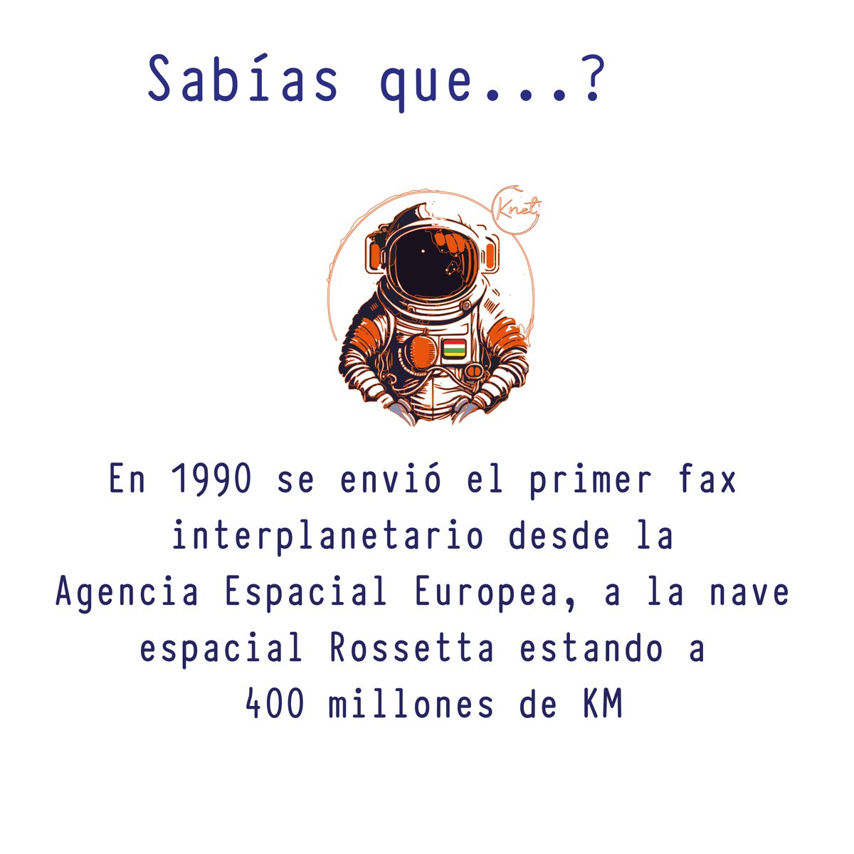 Sabías que...❓
#Knet
#LaRioja
#TvKnet
#Internet
#FibraÓptica
#Fax
#EstacionEspacial
#Tecnología
#Sabíasque