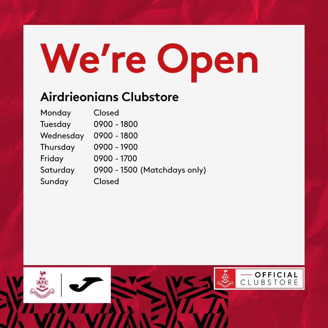 Airdrieonians FC Clubstore tweet media