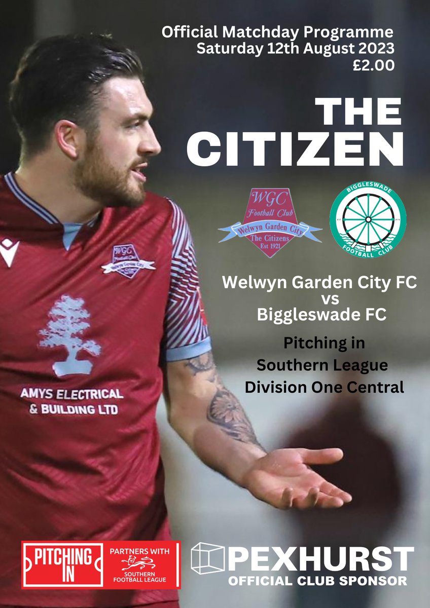 Download tomorrow's programme for our first home game of the season v <a href="/BiggleswadeFc1/">Biggleswade FC</a> at The Pexhurst Stadium
welwyngardencityfc.org.uk/clubdocuments.…
Printed copies will also be available to purchase on the day.

#Citizens #PexhurstSponsor #PexhurstHiring
