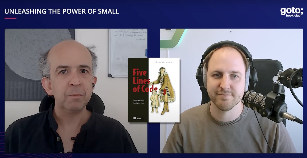 GOTOcon's tweet image. In #software, less is more.
@thedrlambda spoke to @KevlinHenney about #refactoring focused on concrete rules and getting any method down to five lines or less. Improve code readability & testability while identifying performance bottlenecks
🎙️Tune in:
gotopia.tech/podcast