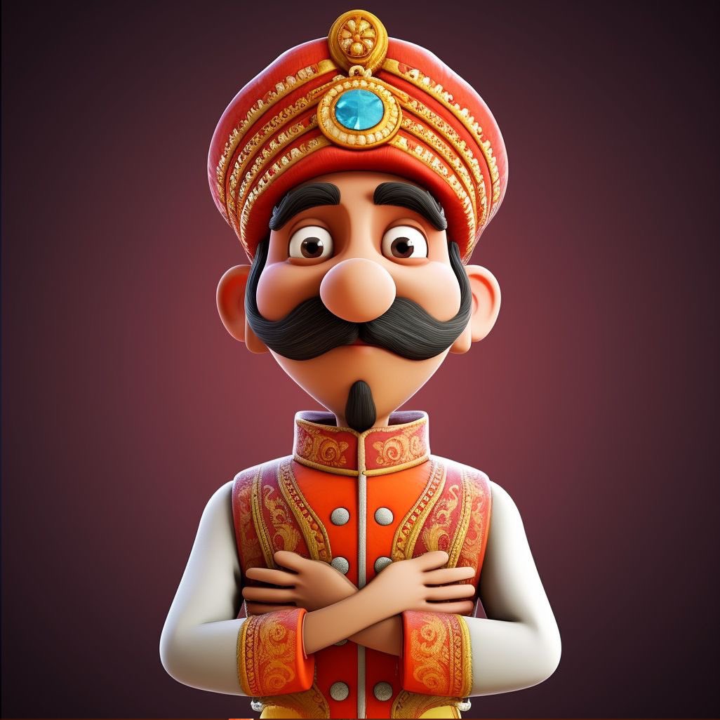 DalbirX's tweet photo. Tried some AI prompts to generate AI (#AirIndia) maharaja. Of course the more time I spend on experimenting the better results I could get. Or not. #AIArtwork https://t.co/g1bAeFkocQ