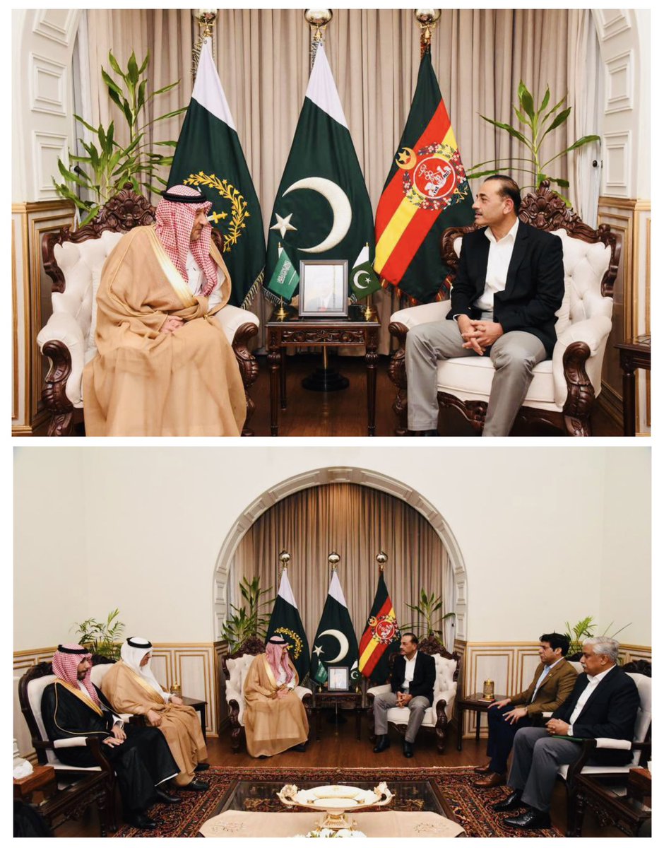 PakistanFauj's tweet photo. #ISPR

Vice Minister of Foreign Affairs, Kingdom of Saudi Arabia, H.E. Waleed Elkhereiji called on General Syed Asim Munir, #COAS

The meeting was attended by Lieutenant General Nadeem Ahmed Anjum, DG ISI, Lt Gen Muhammad Saeed, CGS & Saudi Ambassador to #Pakistan Nawaf Al-Malki

“Pleased to visit Pakistan, where several fruitful meetings were held that reflect the strength of the relations between our two countries. In light of the vision of the two leaderships, the Kingdom and Pakistan are keen to develop and intensify joint coordination in many fields” H.E. Waleed Elkhereiji 

During his visit to Pakistan, H.E. Waleed Elkhereiji held separate meetings with Prime Minister Muhammad Shehbaz Sharif and 
Minister of Foreign Affairs Bilawal Bhutto Zardari.

Both sides reviewed the strong fraternal relations and ways to enhance them in various areas of cooperation, in addition to discussing international developments.