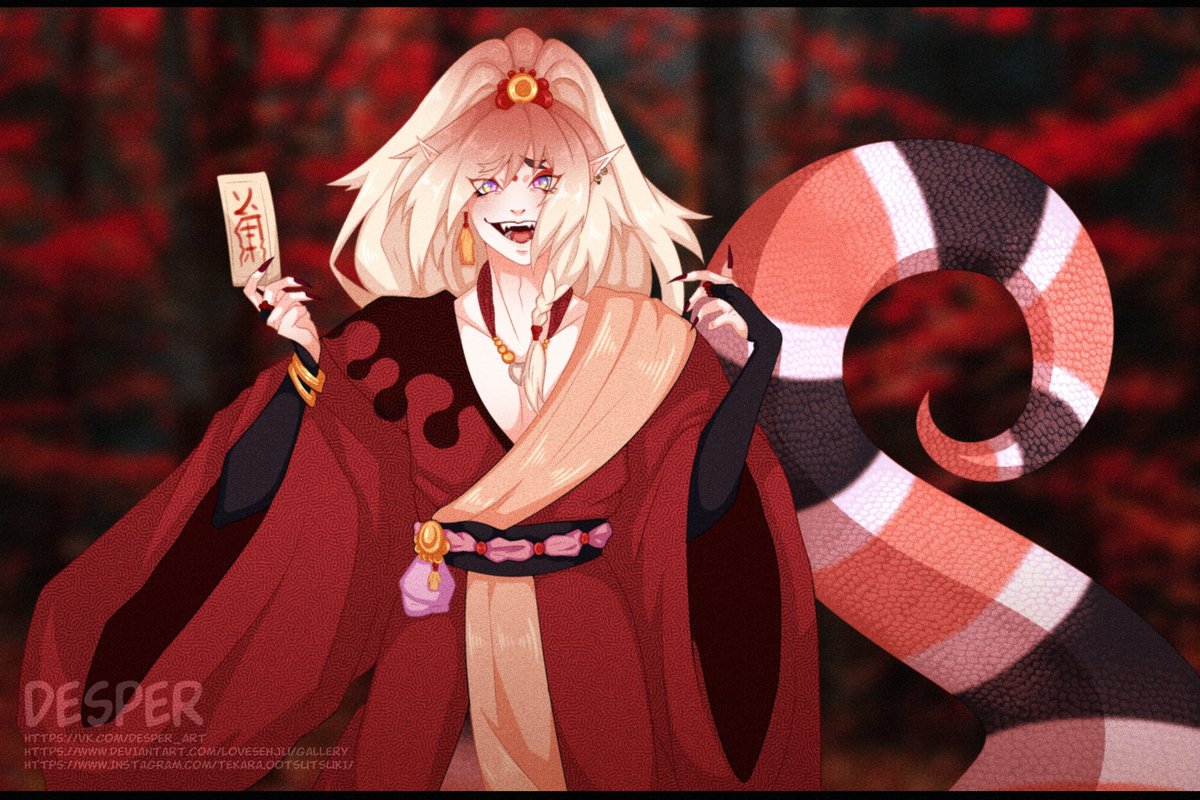 #kny #kimetsunoyaiba 
#douma 

Арт к ивенту в ролевой конференции. 🐍