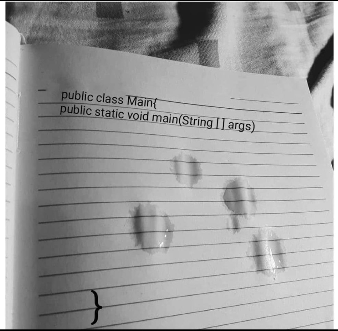 birdtwittes's tweet photo. Looks like someone is trying to learn Java 😭
Quand tu commences à apprendre Java
#Java #programming #coding #technology #learning #crying https://t.co/HiCq0OIP64