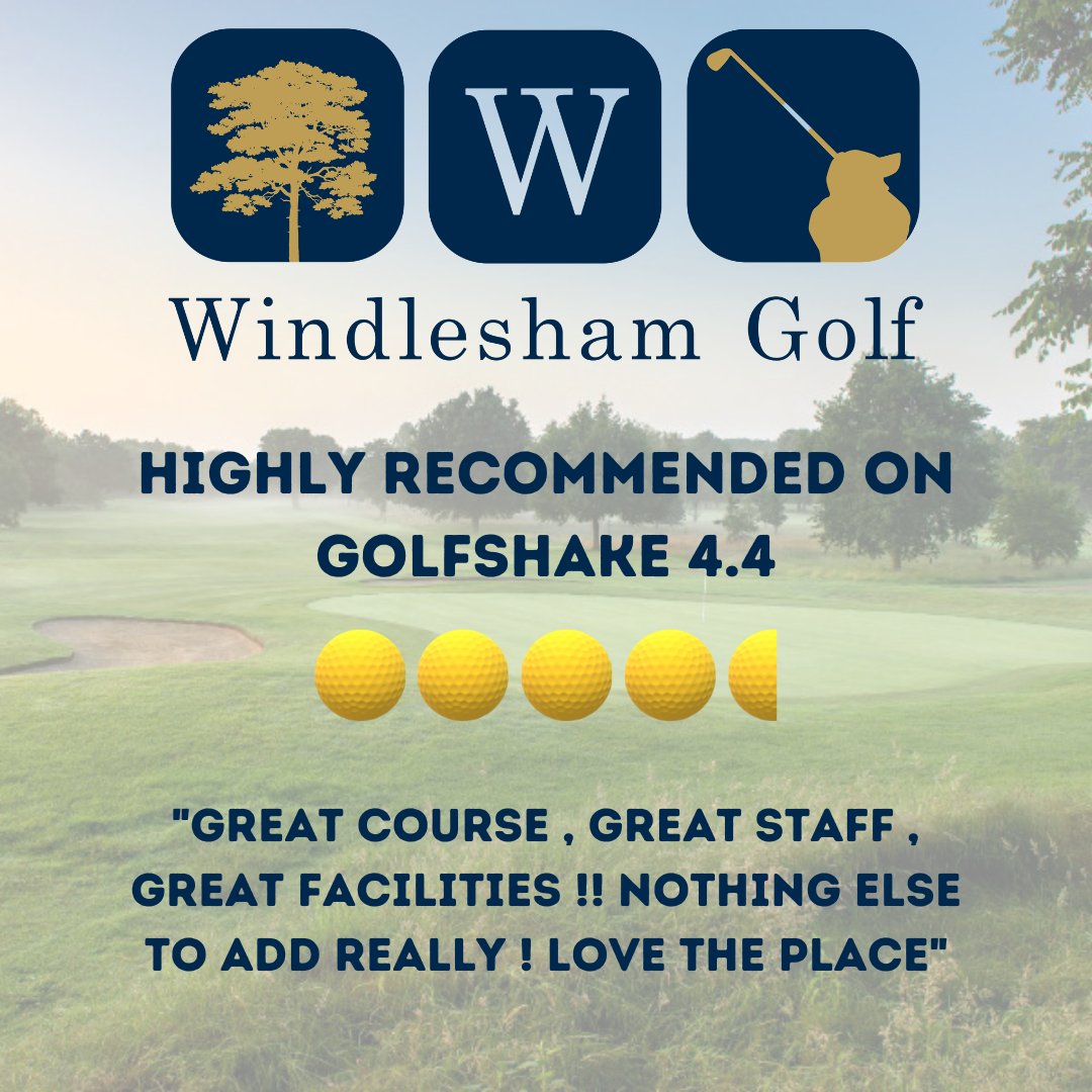 WindleshamGolf's tweet photo. Thank you for the amazing feedback on https://t.co/sWQf52sfPy, we’re delighted that you enjoy visiting us and playing the course.  Thank you to all our team members that work hard to provide fantastic service to everyone. ⛳💻
#bracknell #camberley #golf #golfshake https://t.co/chPzkCfr5b