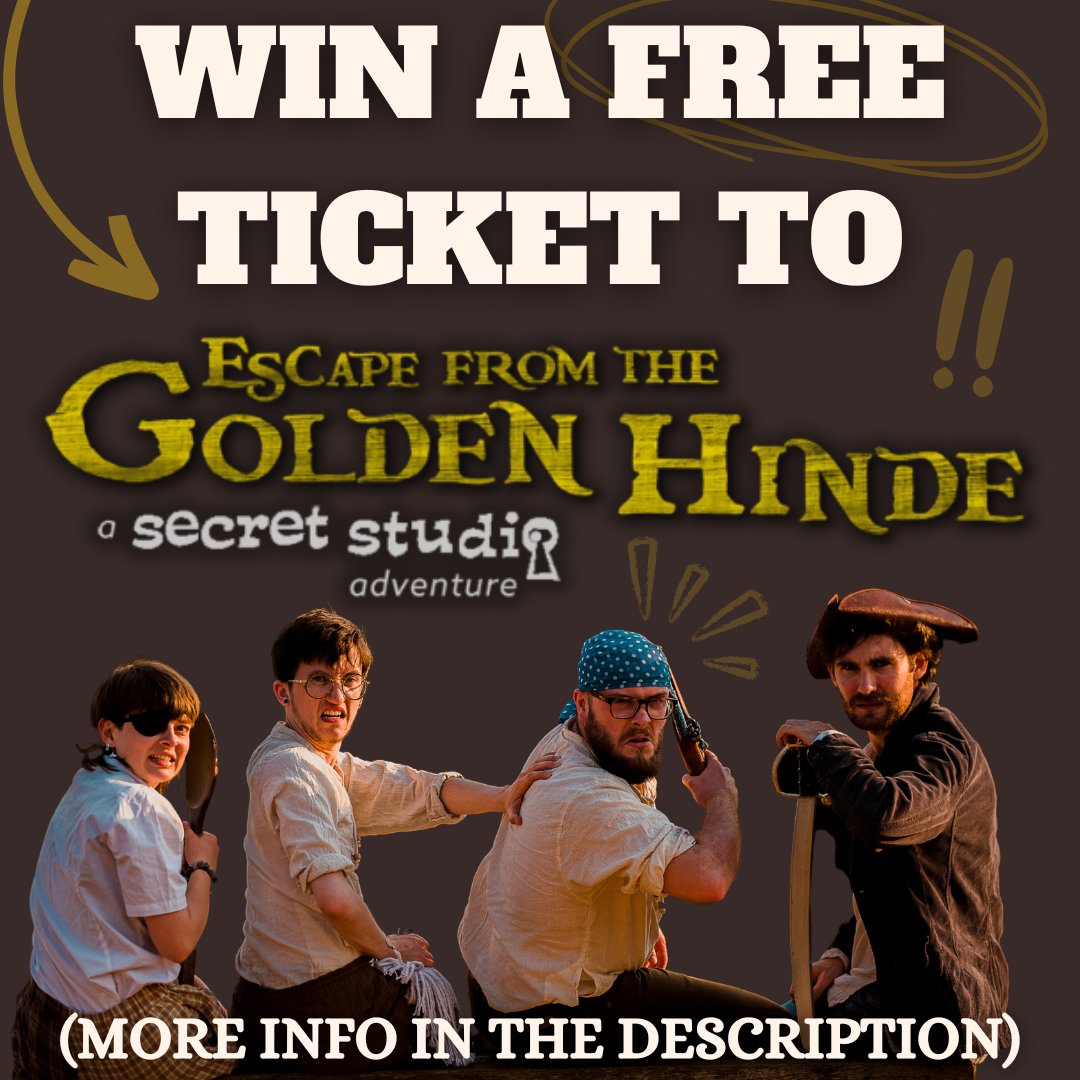 AVAST! 

In celebration for our show A HEALTH TO THE COMPANY,  Odds and Sodds are teaming up with some piratical pals at Escape from The Golden Hinde to let you have the chance to win one of THREE golden tickets to their swashbuckling escape room aboard the Golden Hinde!
(1/4)