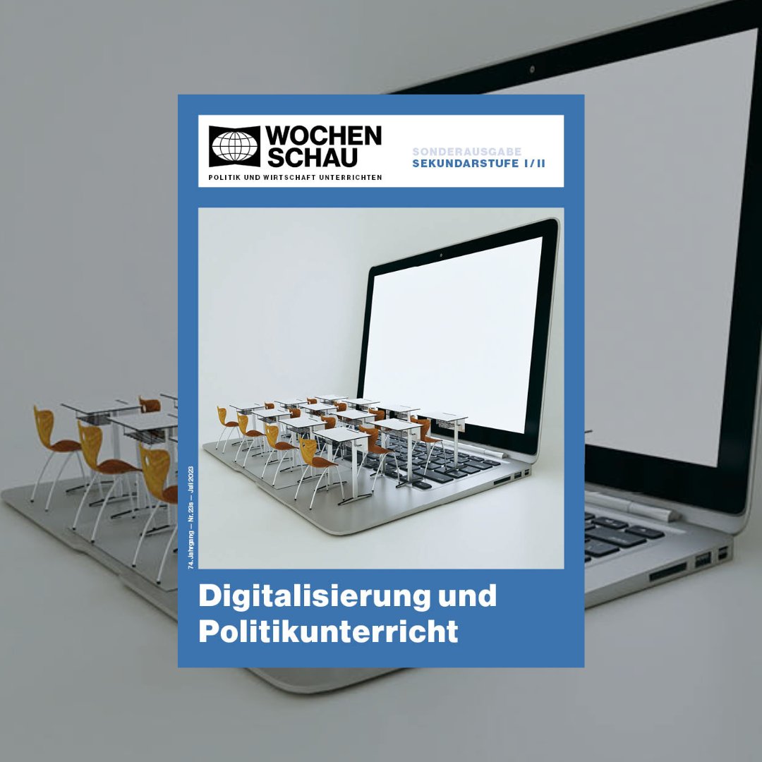 Die #WOCHENSCHAU-Sonderausgabe „Digitalisierung und Politikunterricht“ widmet sich – auch in kritischer Perspektive – den verschiedenen Ebenen von #Digitalisierung und geht konzeptionellen Fragen der #Politikdidaktik nach.

👉 wochenschau-online.de/Digitalisierun…