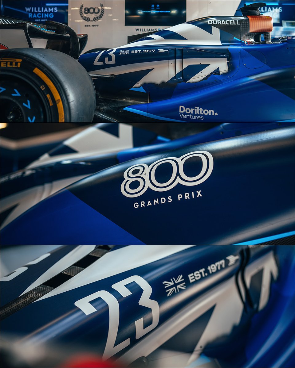 WilliamsRacing's tweet image. Our 800 Grands Prix adapted livery...😍🇬🇧